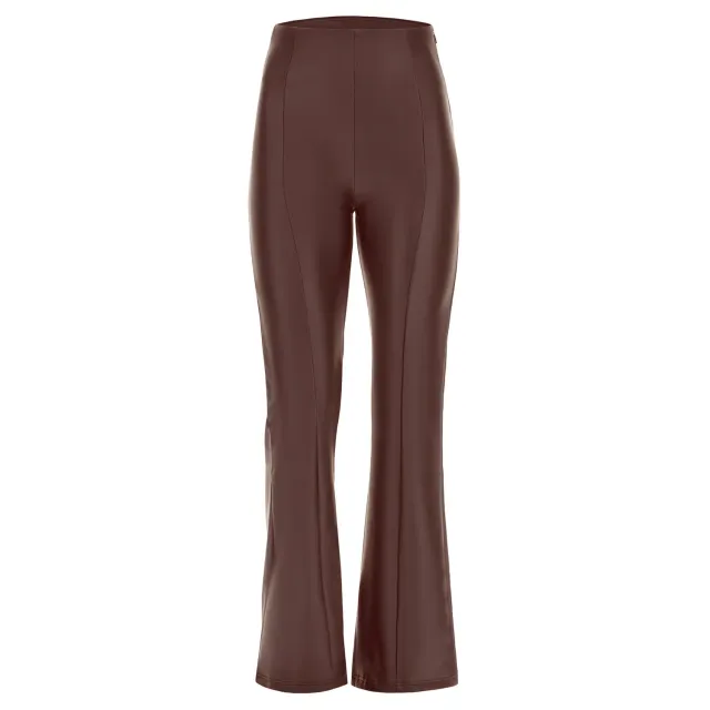 Freddy WR.UP Bell Bottom Kunstlederhose Schwarz High-Waist