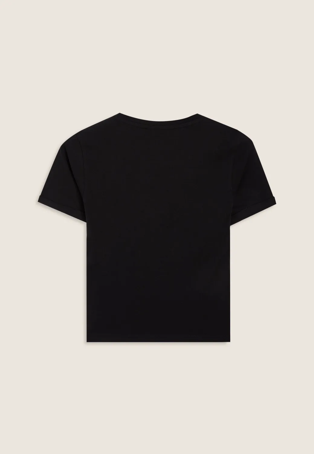 Freddy T-Shirt Damen Slim Schwarz Stickerei Baumwolle