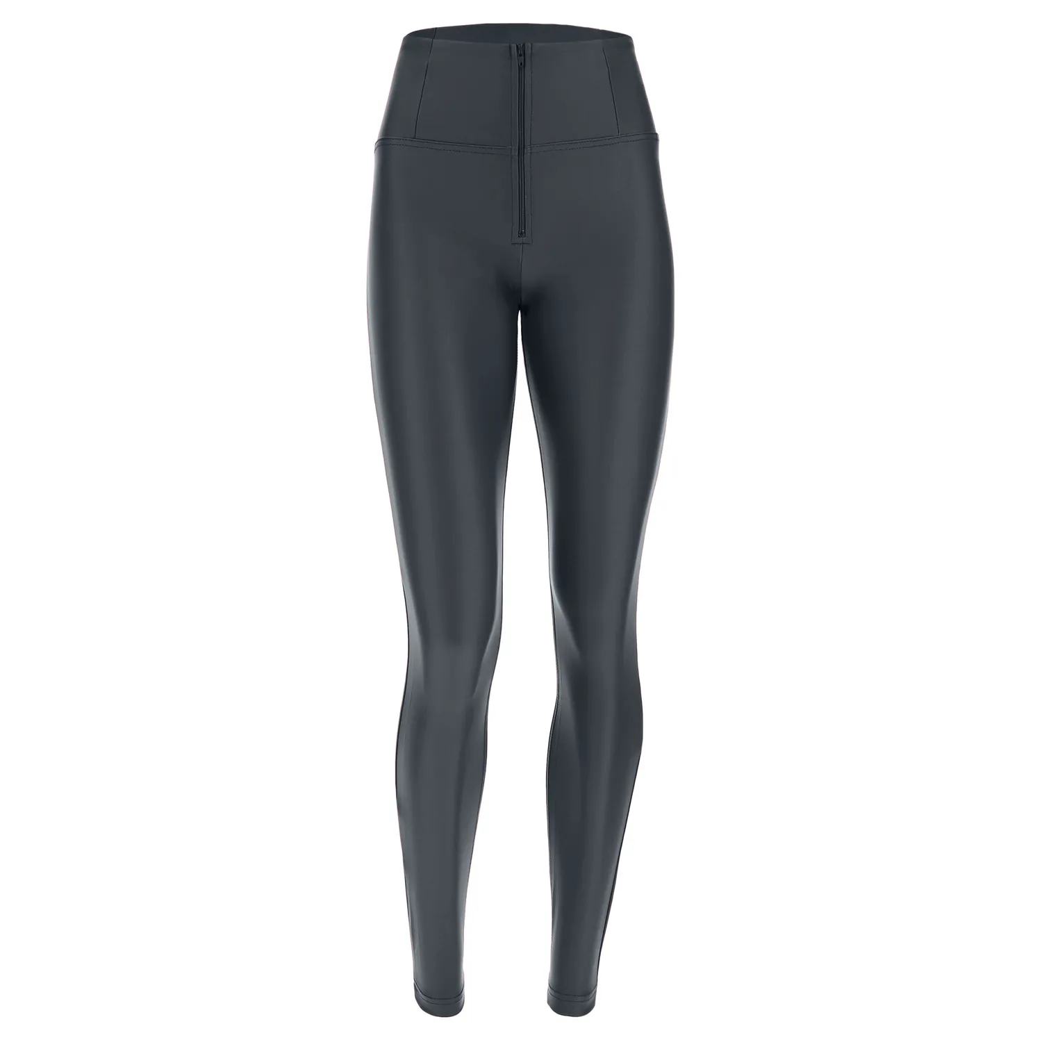 Freddy WR.UP Lederhose Schwarz High Waist Coated