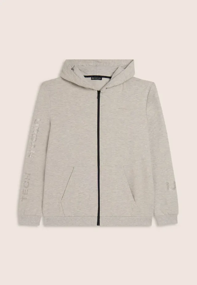 Freddy Kapuzenjacke Herren Grau Melange Full Zip