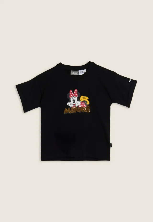 Freddy Minnie T-Shirt Mädchen Pailletten Schwarz