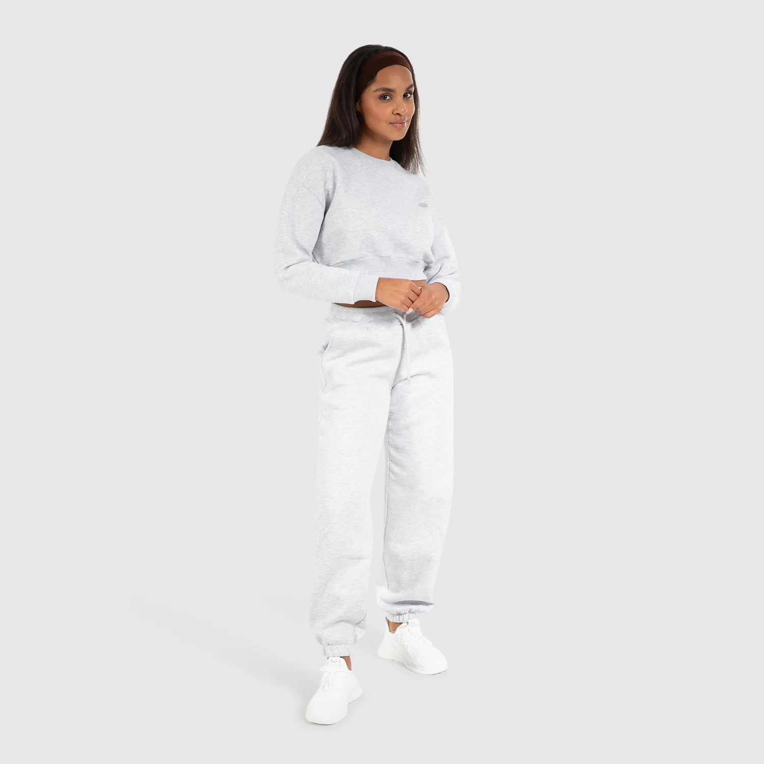 Smilodox Lunara Amelia Crop Sweatshirt Beige Melange