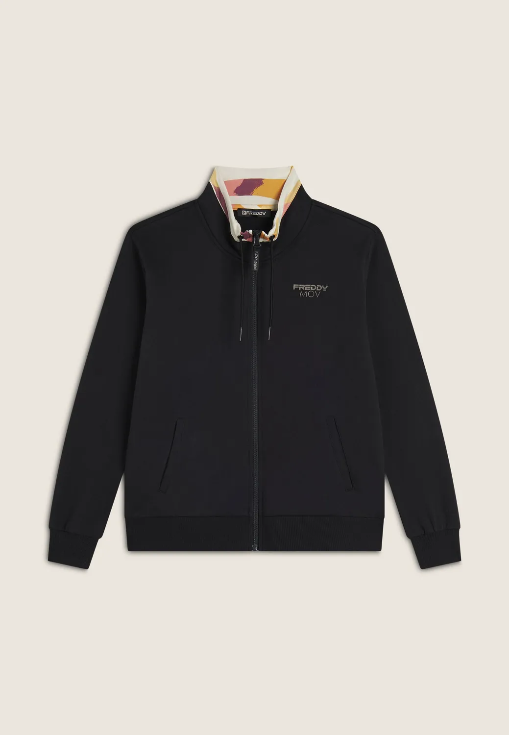 Freddy Sweatjacke Stehkragen Schwarz Zebra M