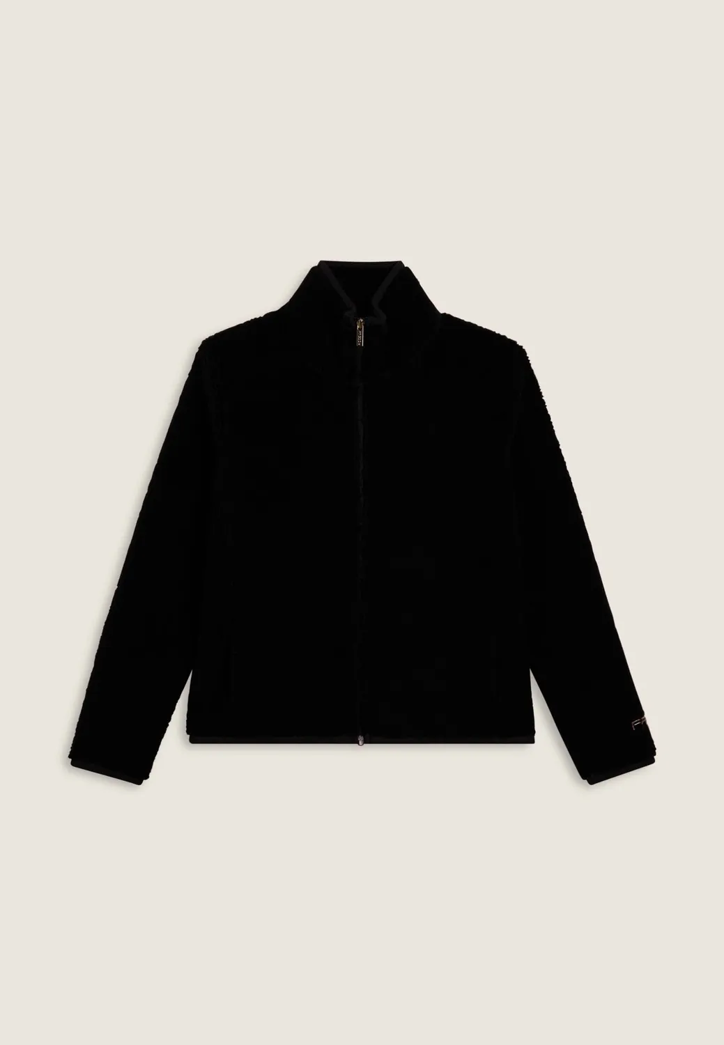 Freddy Sherpa-Fleecejacke Damen Stehkragen Schwarz