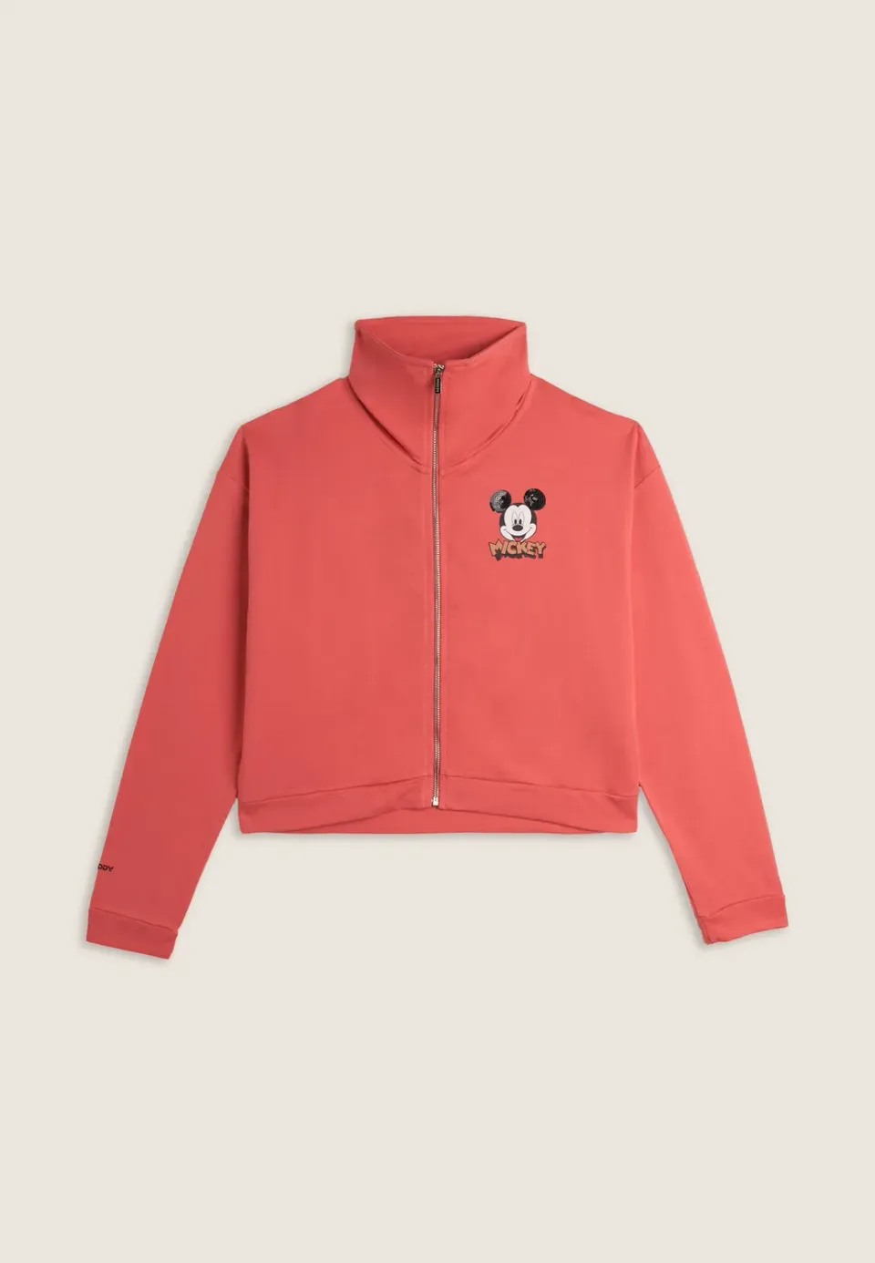 Freddy Mickey Mouse Sweatjacke Stehkragen Weiß Pailletten