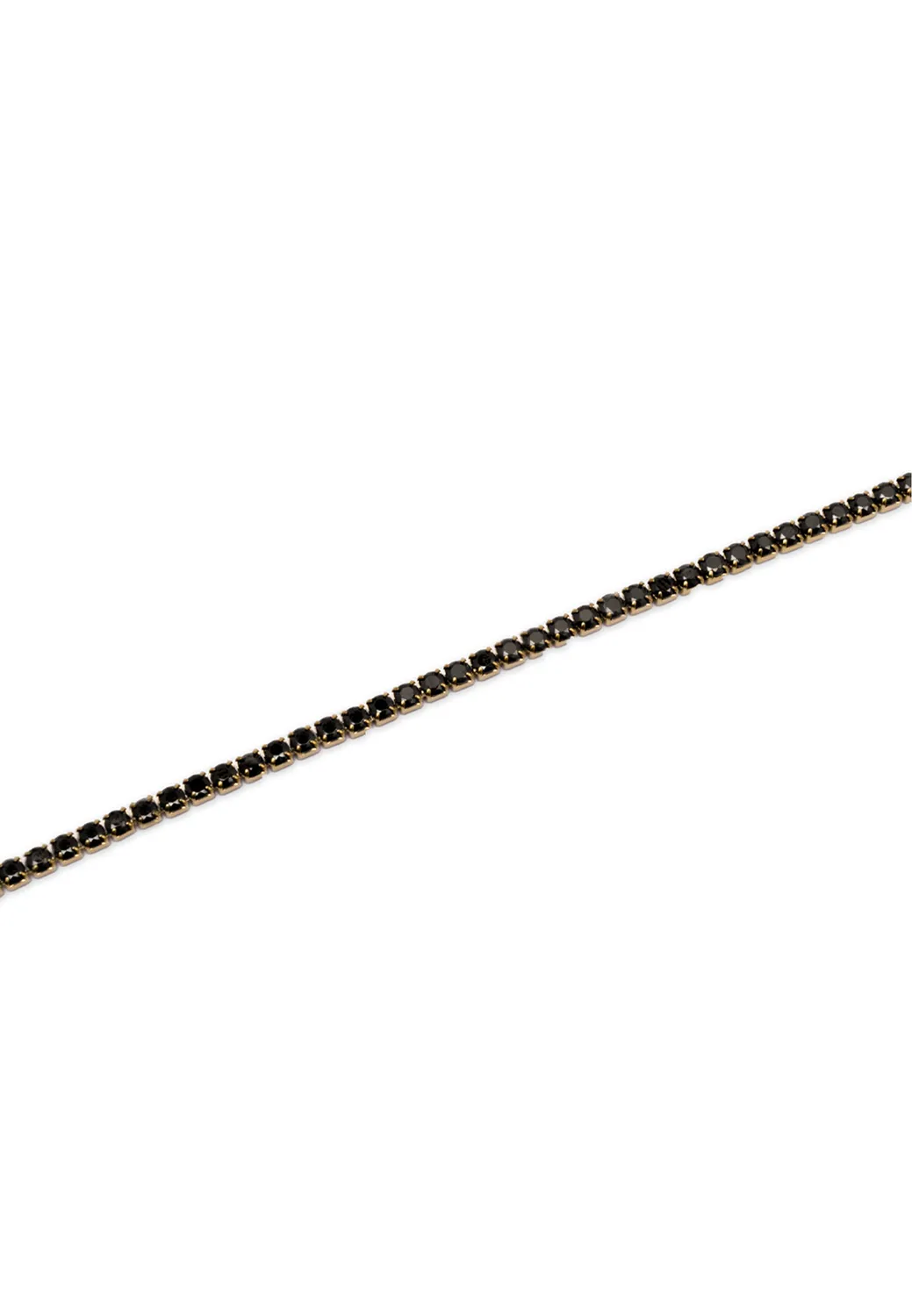 Freddy Tennis Armband Gold Edelstahl schwarze Steine