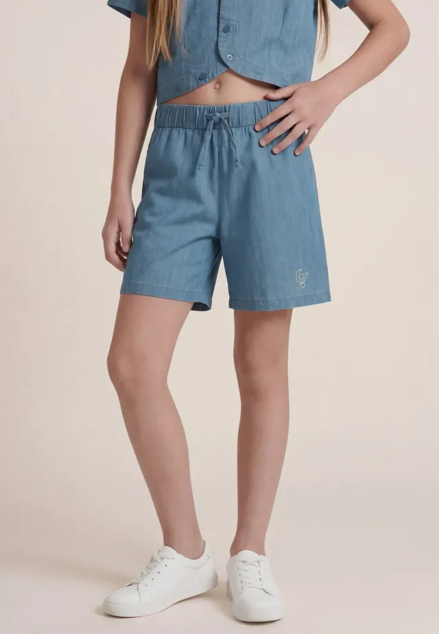 Freddy Mädchen Shorts Chambray Hellblau regular