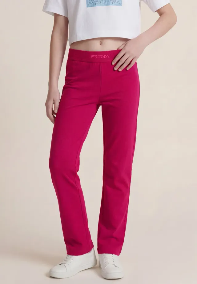 Freddy Flare Leggings Mädchen Schwarz Schlag Lang