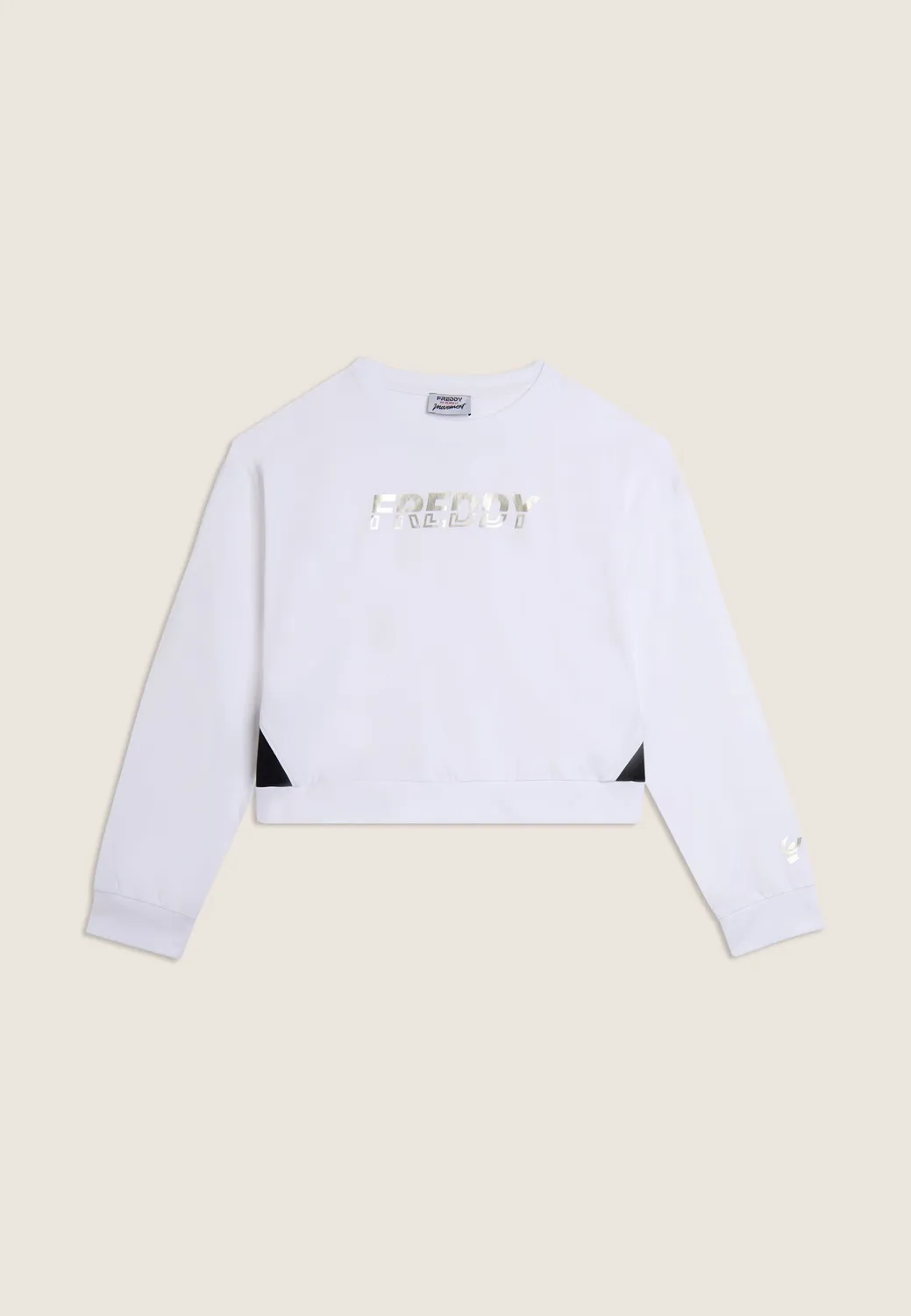 Freddy Sweatshirt Rundhals Schwarz-Weiß bequem