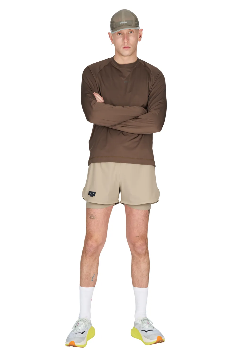 UNNA Shiny Long Sleeve Laufshirt Wren Brown reflektierend