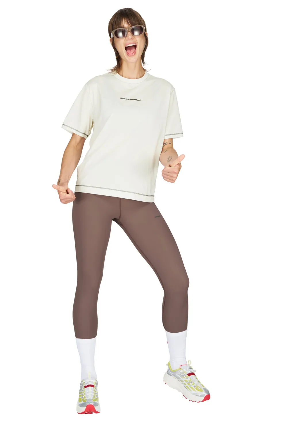 UNNA Good Place Tights Leggings Plum Grey blickdicht