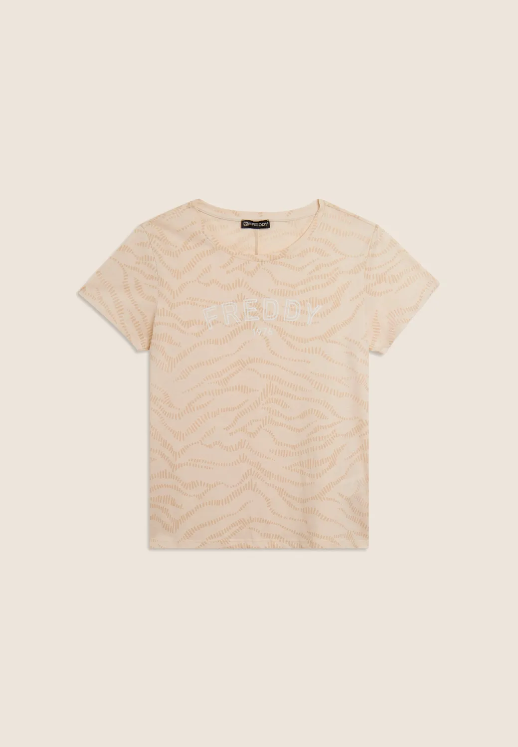 Freddy T-Shirt Logo 1976 Animalier schwarz Baumwolle