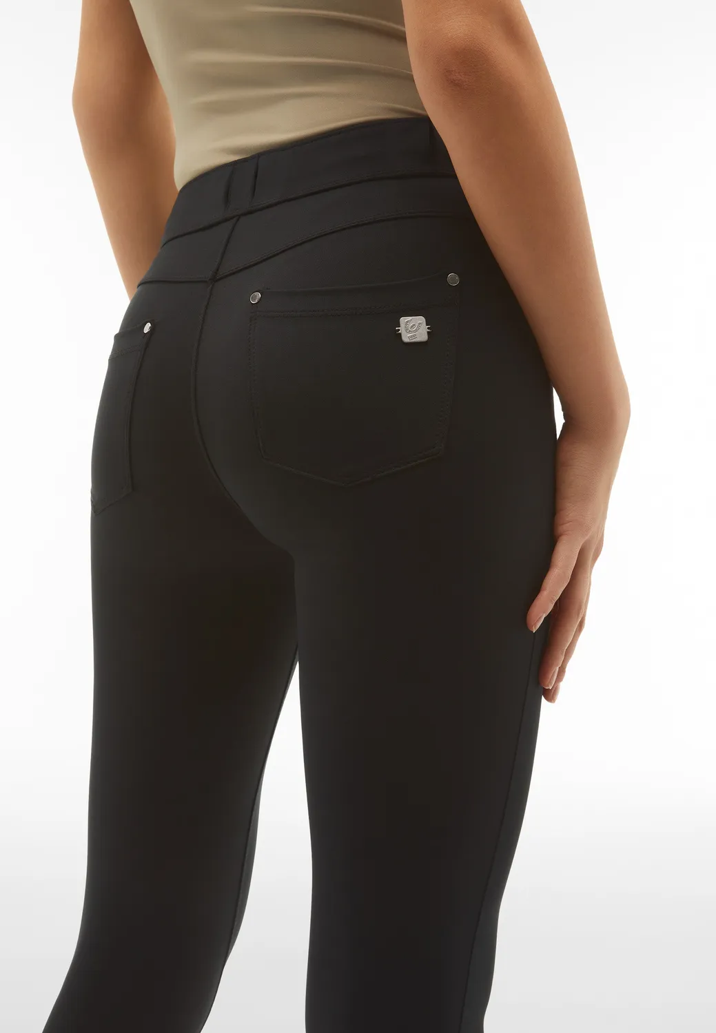 Freddy N.O.W. Skinny Hose Damen Jersey Schwarz atmungsaktiv