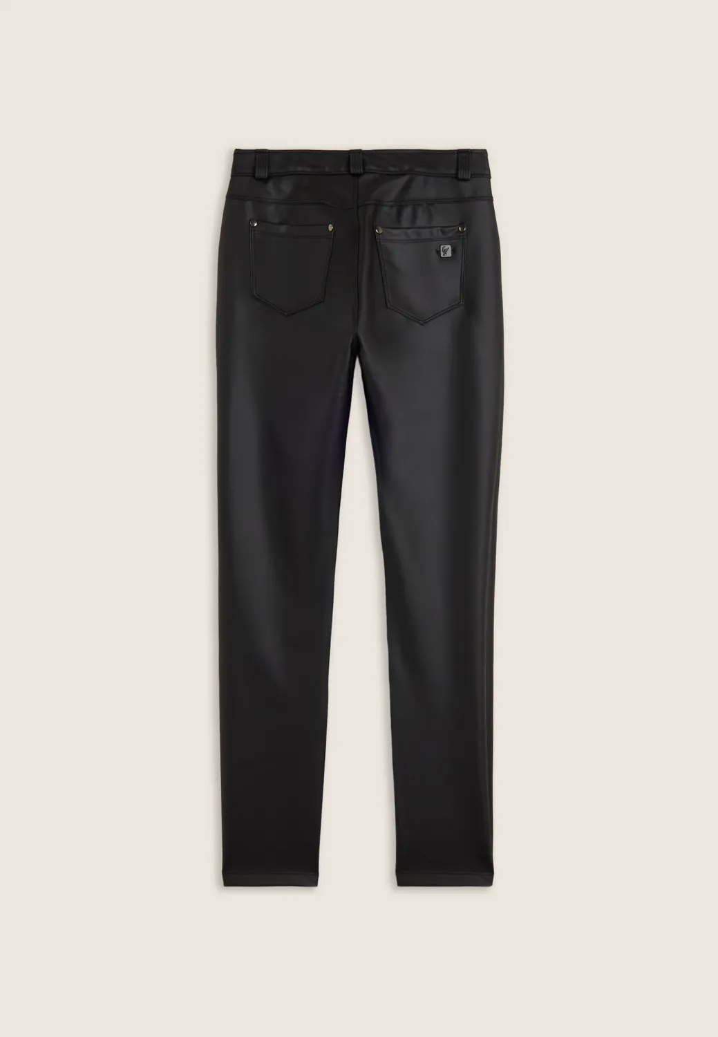 Freddy Skinny Kunstlederhose Schwarz blickdicht