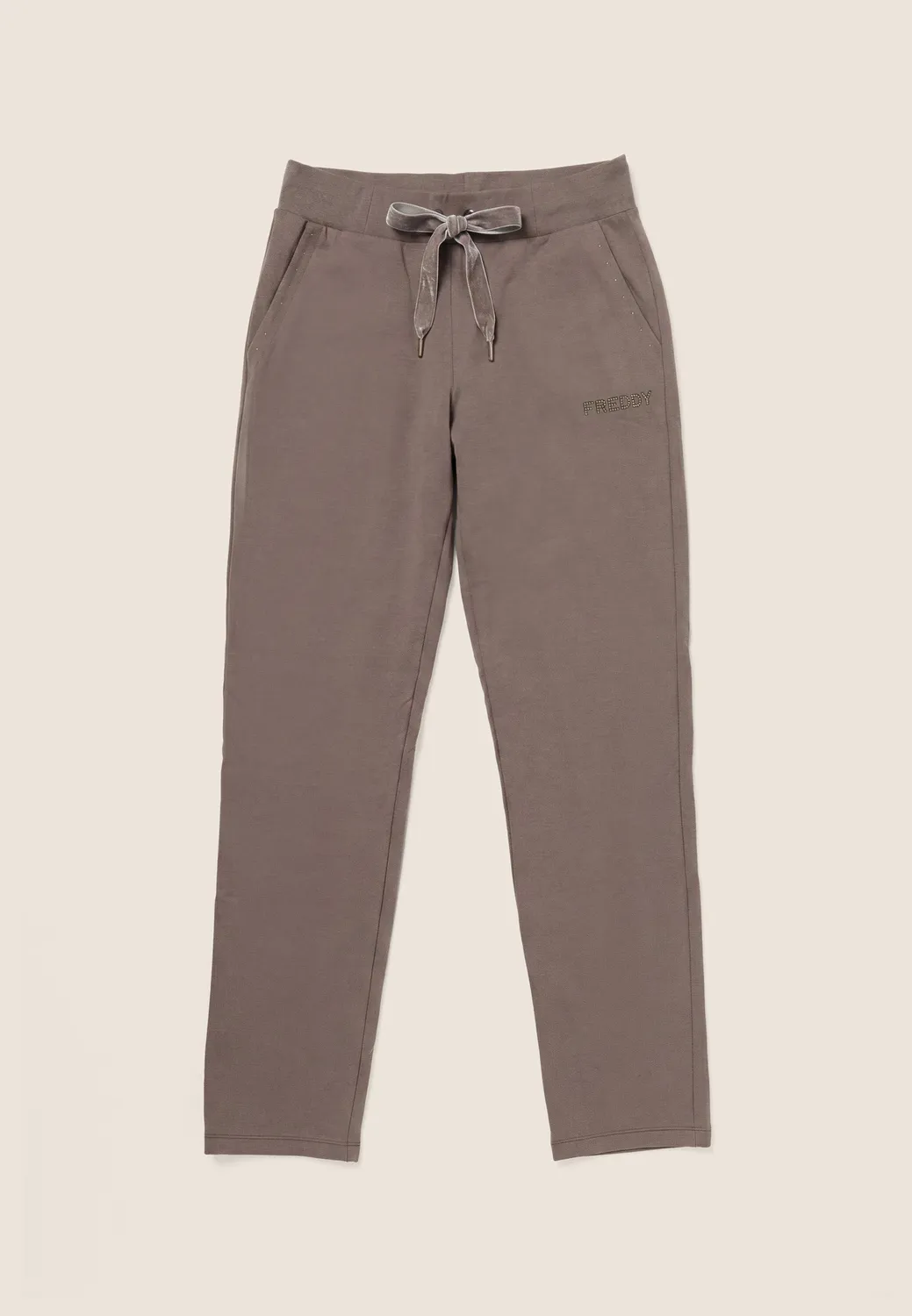 Freddy Sporthose Damen Nieten schwarz Baumwolle