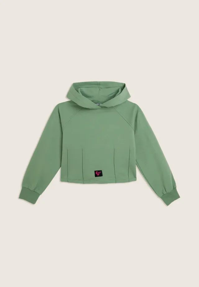 Freddy Junior Cropped Hoodie Granite Gray Raglan Baumwolle