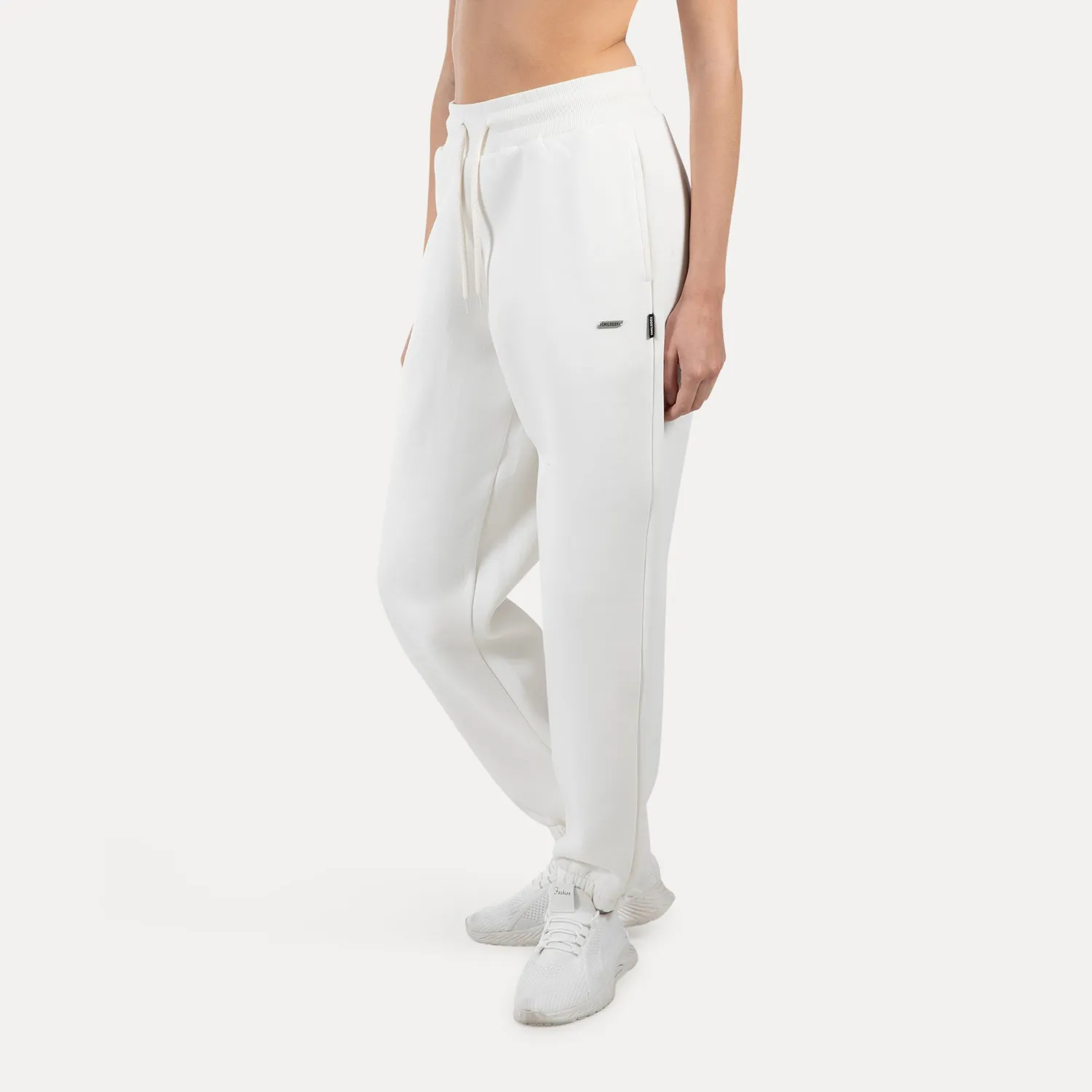 Smilodox Lyanna Jogginghose Damen Schwarz Oversize Baumwolle