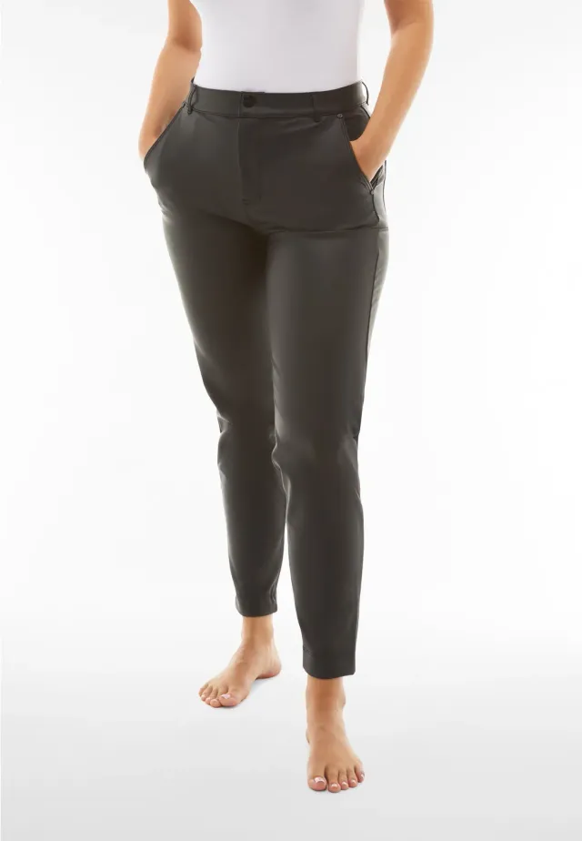 Freddy Black Coated Superskinny Hose schwarz High Waist