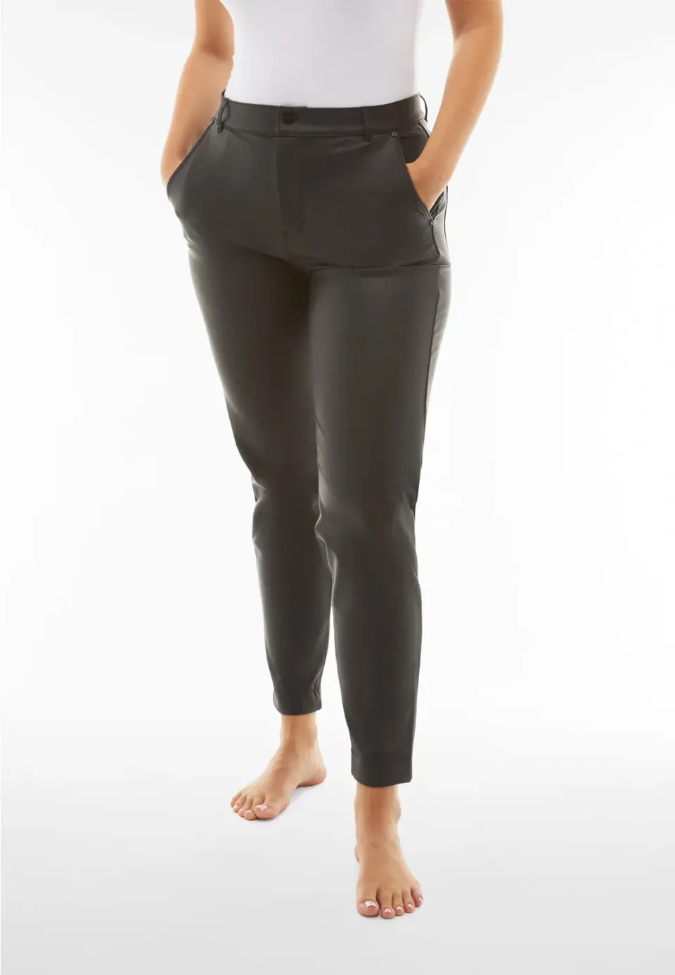 Freddy Black Coated Superskinny Hose schwarz High Waist