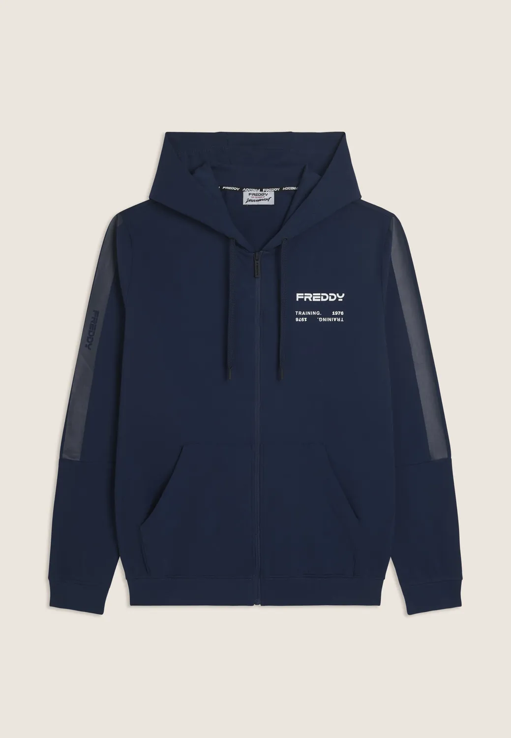 Freddy Herren Kapuzenjacke Full-Zip Schwarz French Terry
