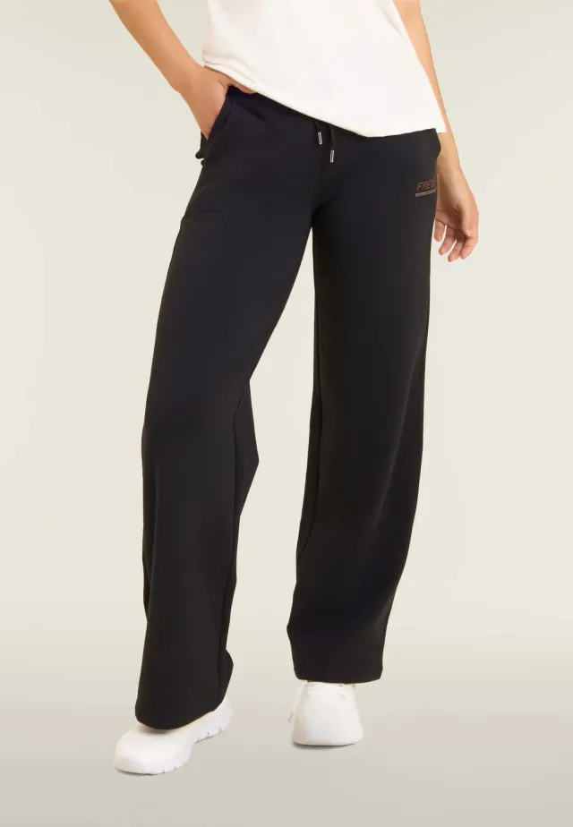 Freddy Strass Wide Leg Hose Schwarz Modal