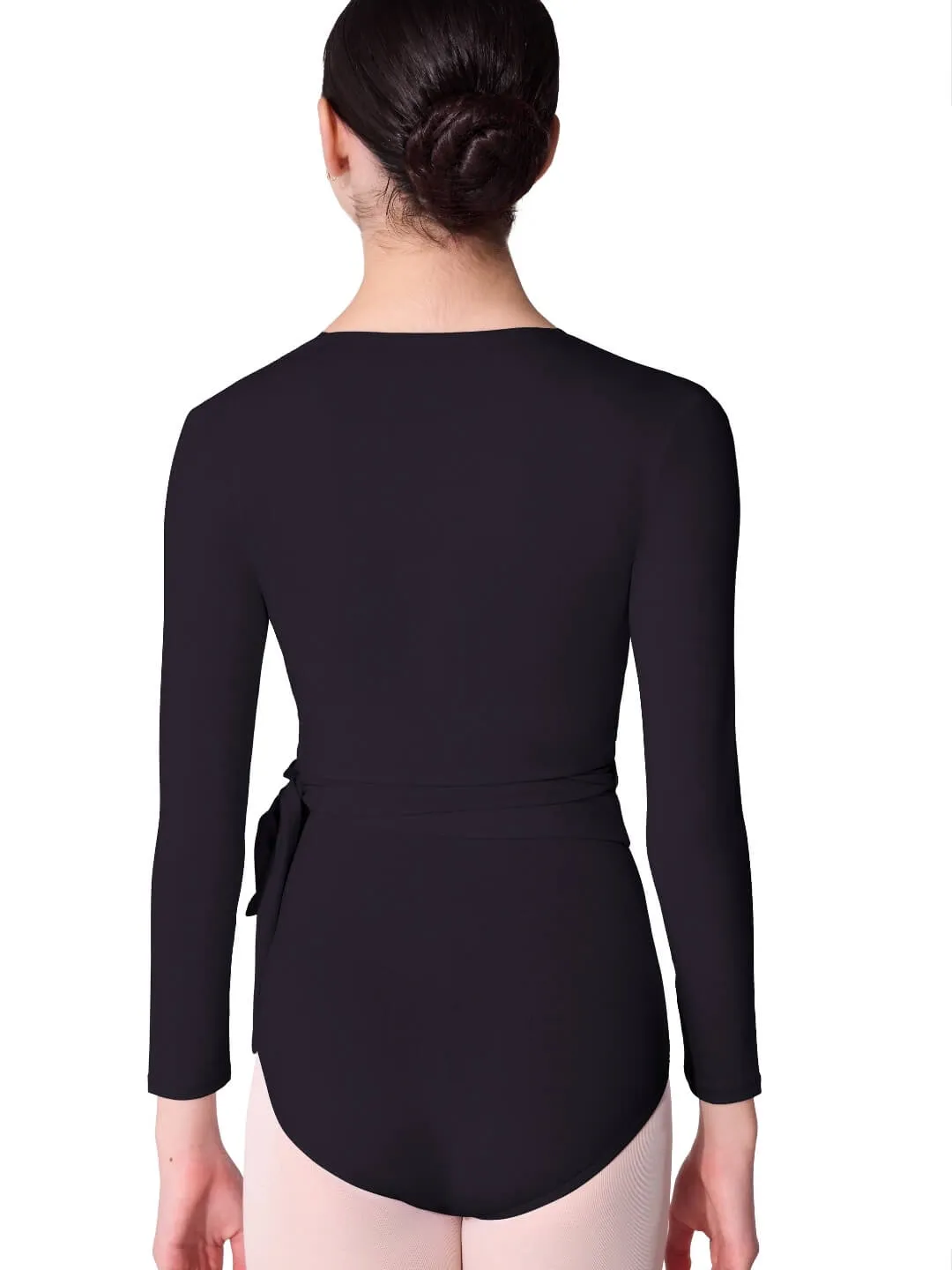 Capezio Essentials ES4010C Wickeltop Schwarz Kinder langarm