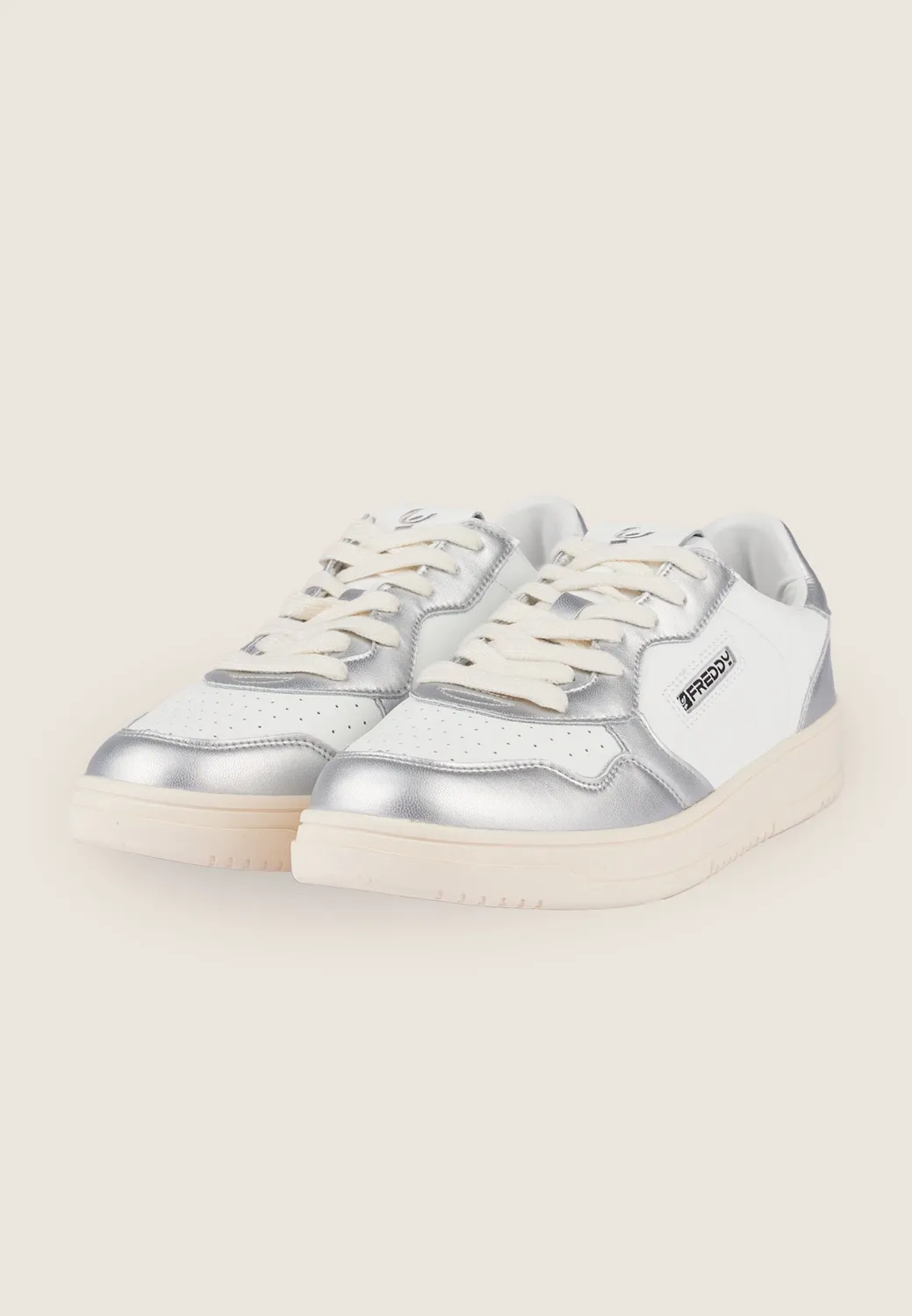 Freddy Sneaker Damen Leder weiß Basketball Memory-Foam