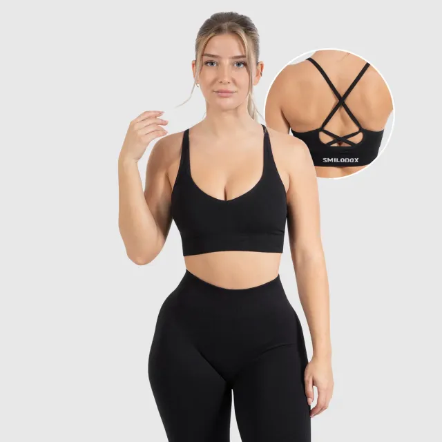 Smilodox Cetrina Scrunch Sport BH Schwarz
