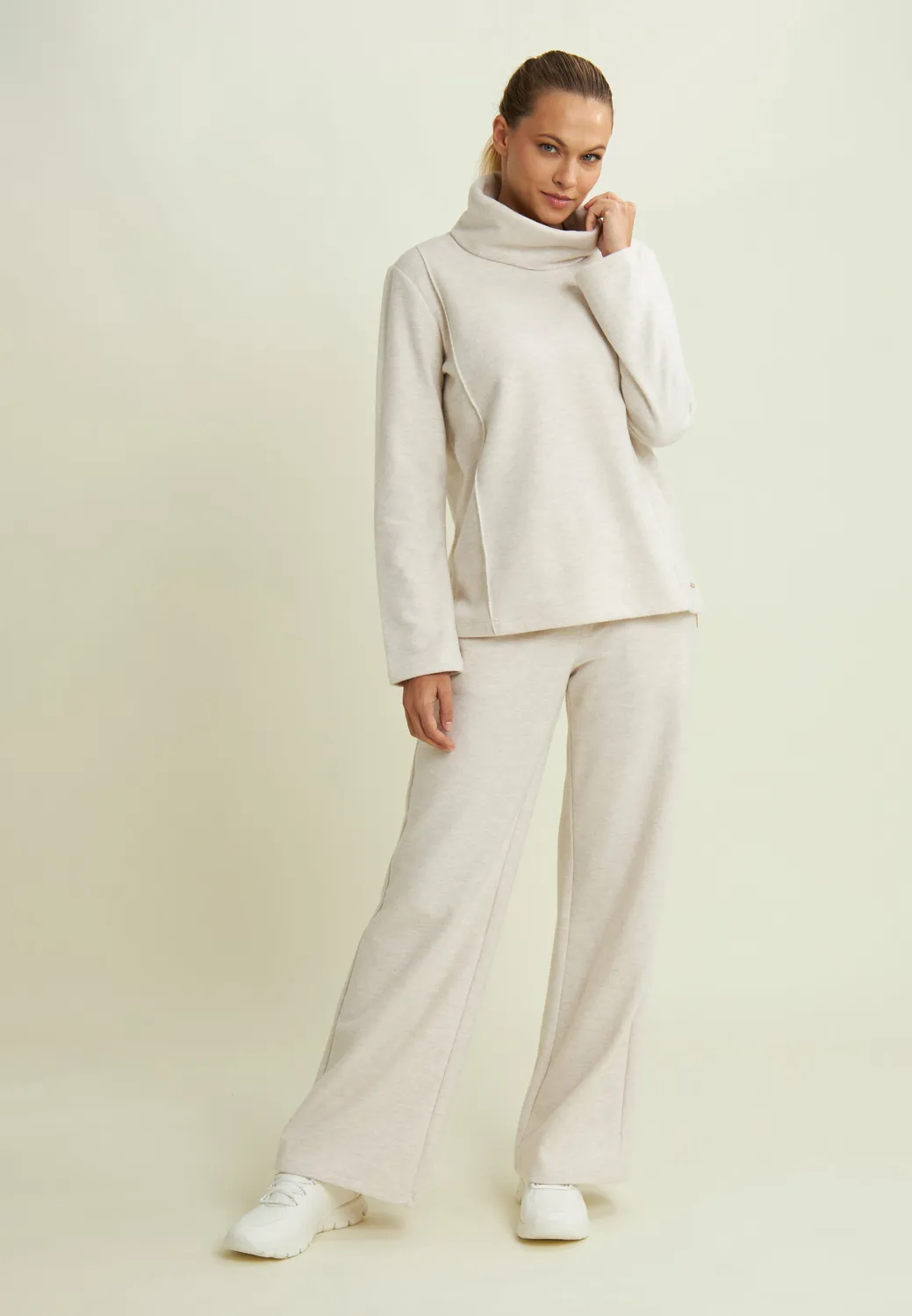 Freddy Damen Sweatshirt Ausgestellt Strick-Optik