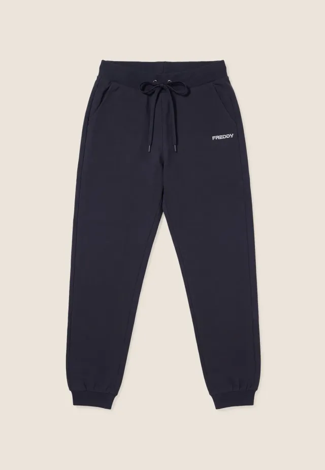 Freddy Jogginghose Regular Velours Navy Warm