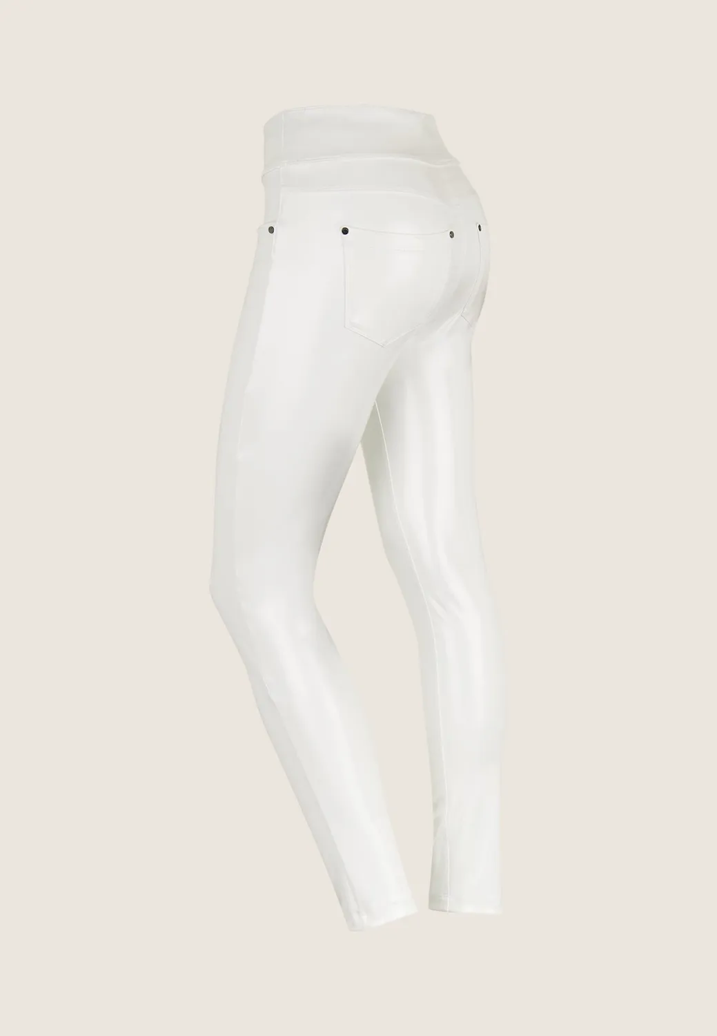 Freddy N.O.W. Skinny Hose Weiß Glanzleder-Optik