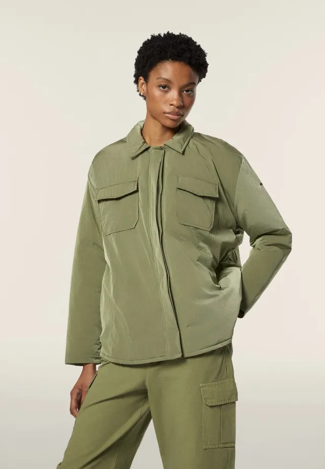 Freddy Oversize Stepp-Hemdjacke Oil Green Nylon