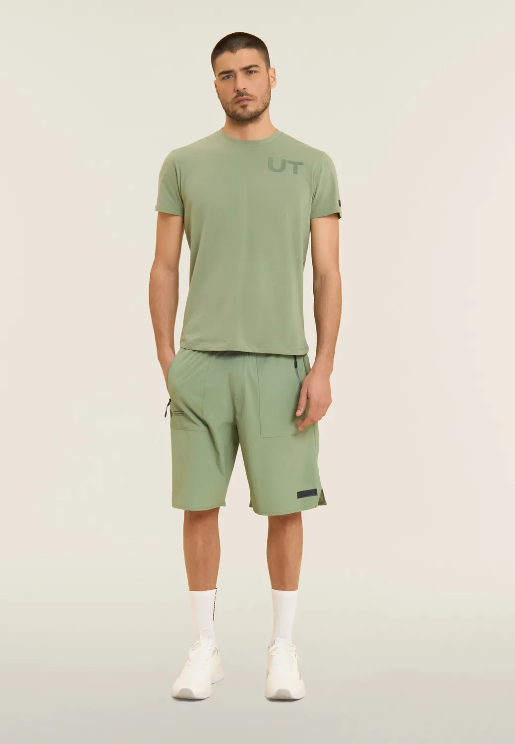 Freddy Urban Tech T-Shirt Baumwolle hedge green Print