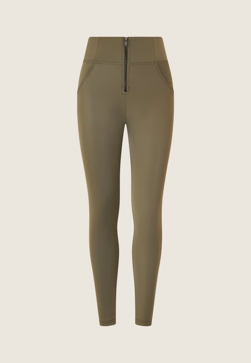 Freddy WR.UP High Waist Kunstleder Leggings Nero glänzend