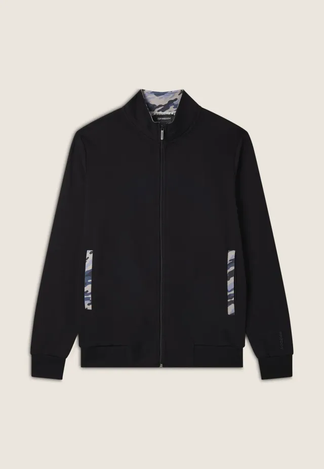Freddy Herren Sweatjacke Zip Camouflage Schwarz