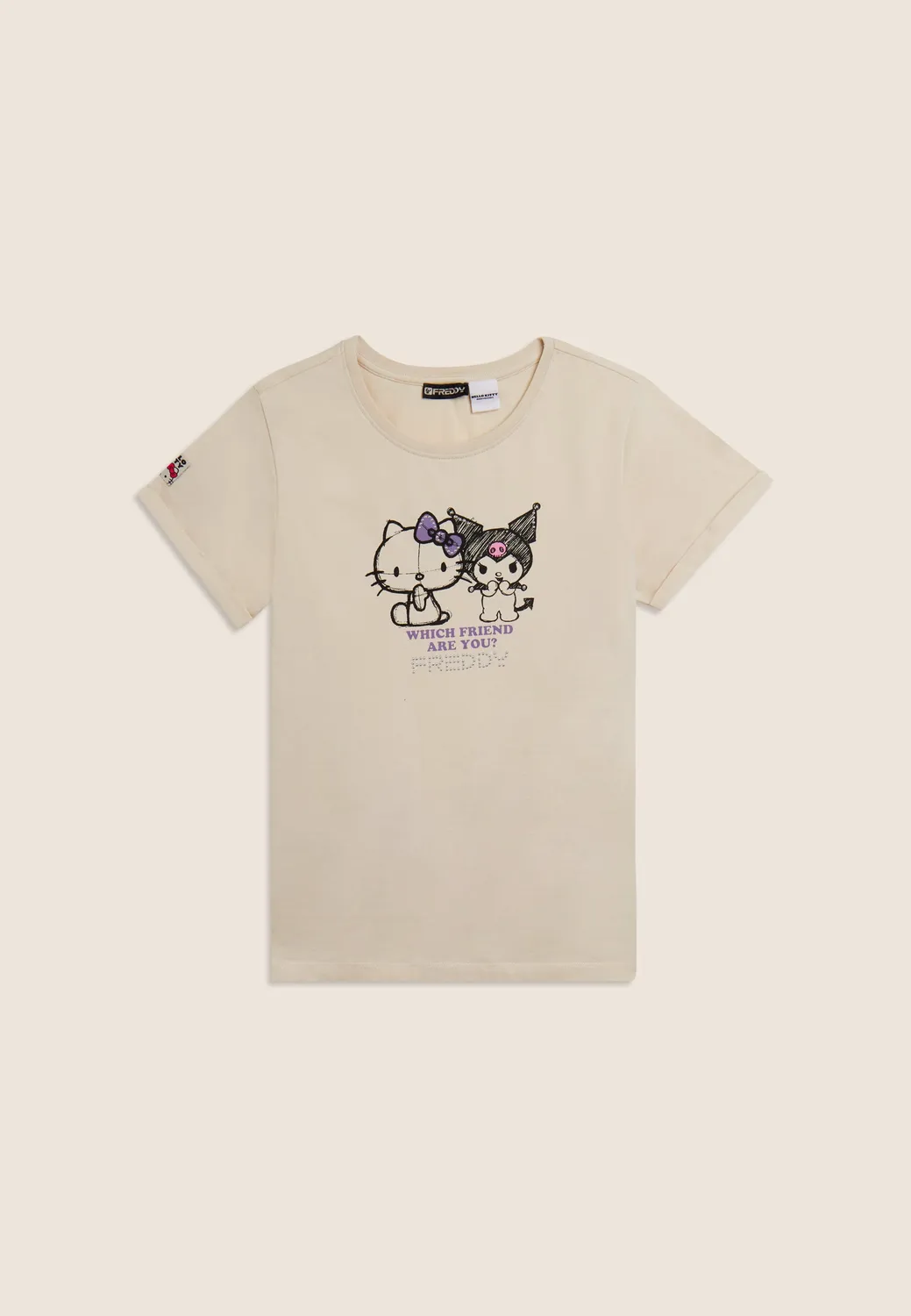 Freddy Hello Kitty Kuromi T-Shirt Schwarz Baumwolle