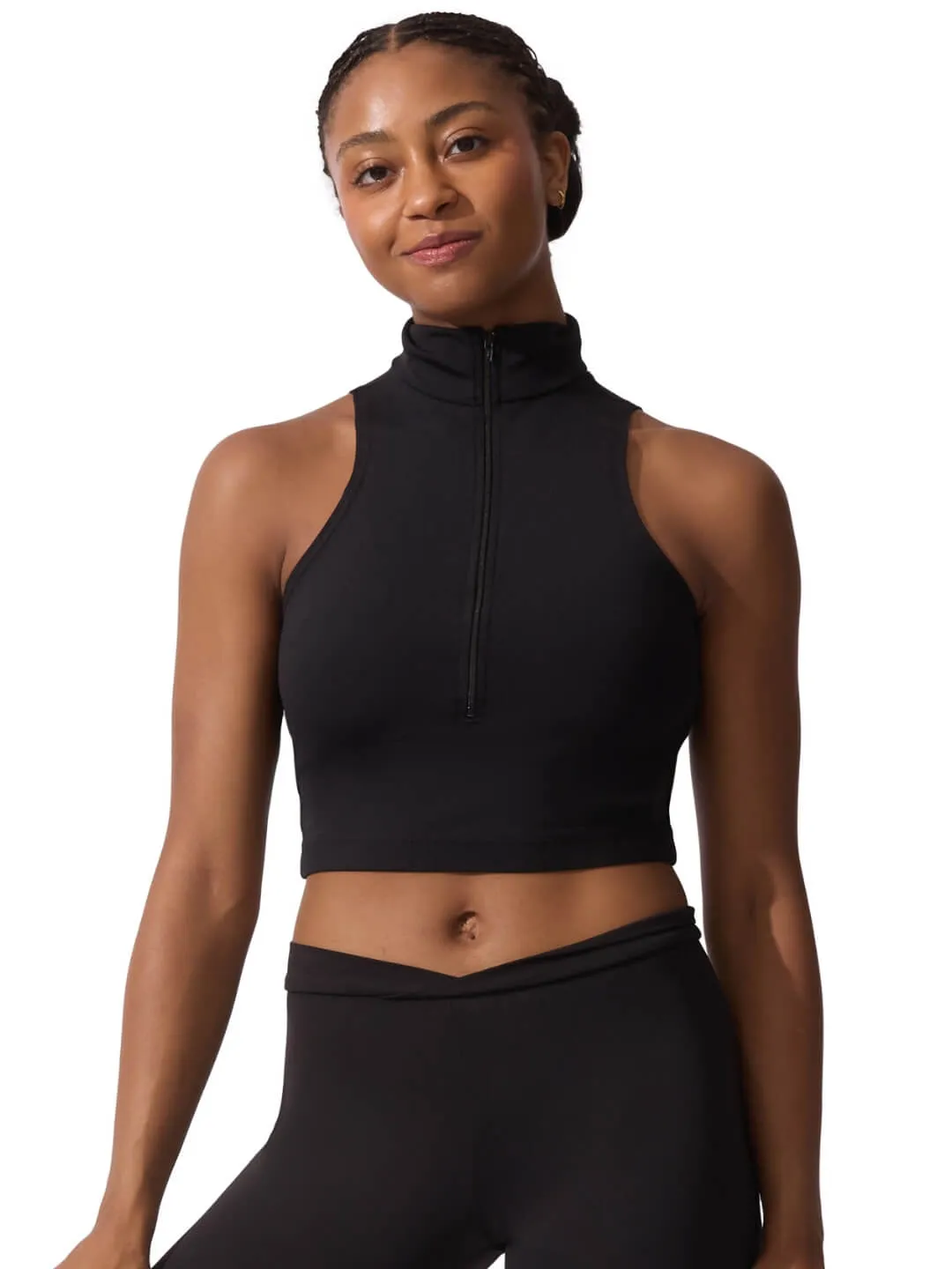 Capezio Team Basics TB261W Top Schwarz Stehkragen