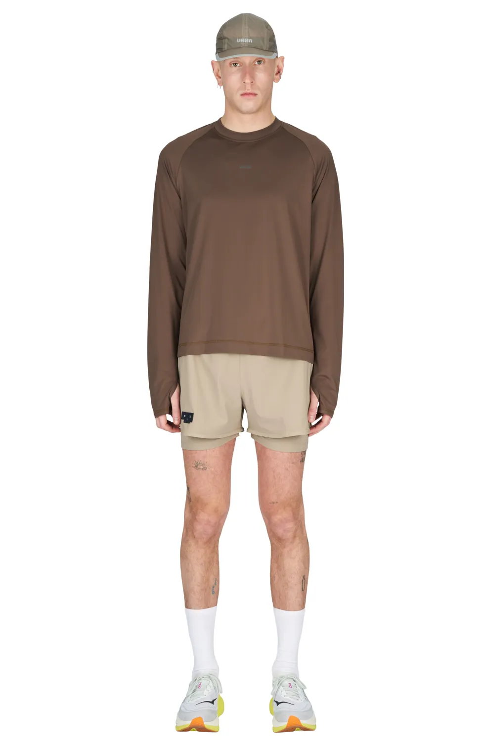 UNNA Shiny Long Sleeve Laufshirt Wren Brown reflektierend