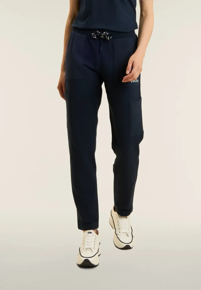 Freddy Sporthose Damen Taschen Milky Blue French Terry
