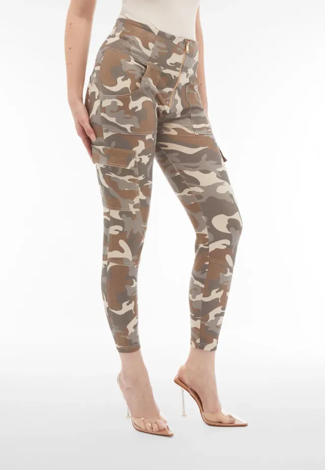 Freddy WR.UP Cargo Push-up Hose Camouflage Lurex