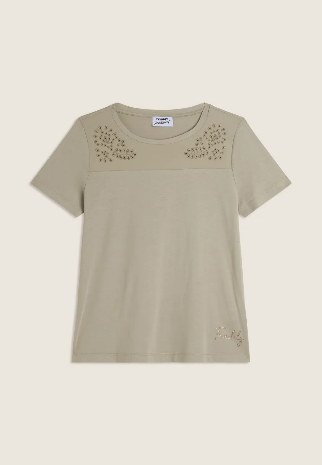 Freddy Floral Jersey T-Shirt Damen Dunkelblau