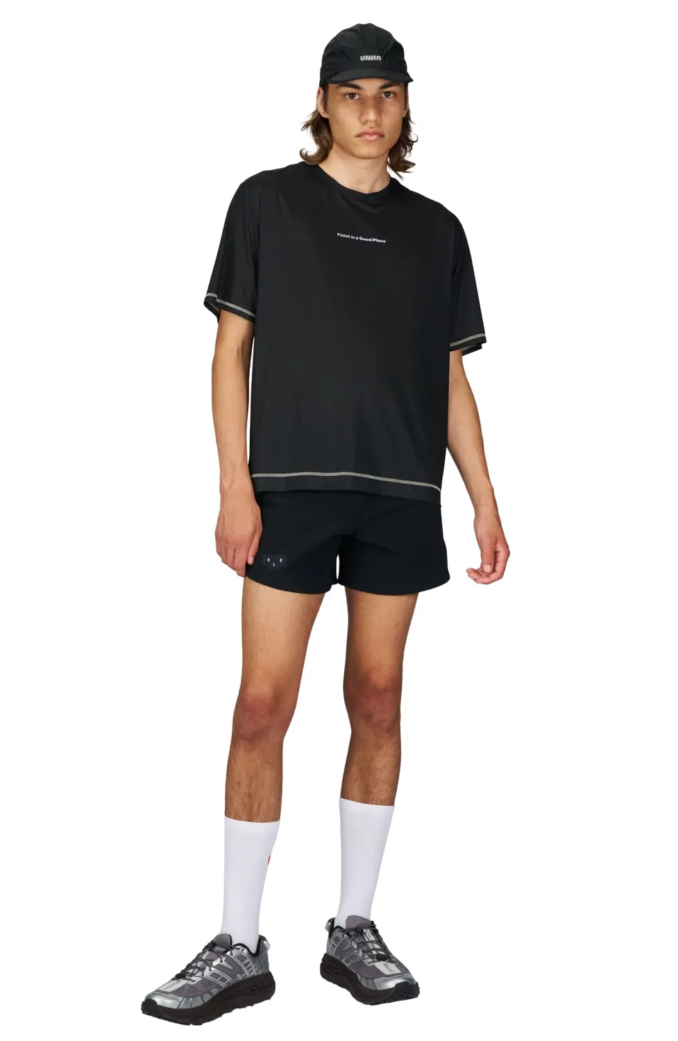 UNNA Wavy Tee T-Shirt Schwarz atmungsaktiv