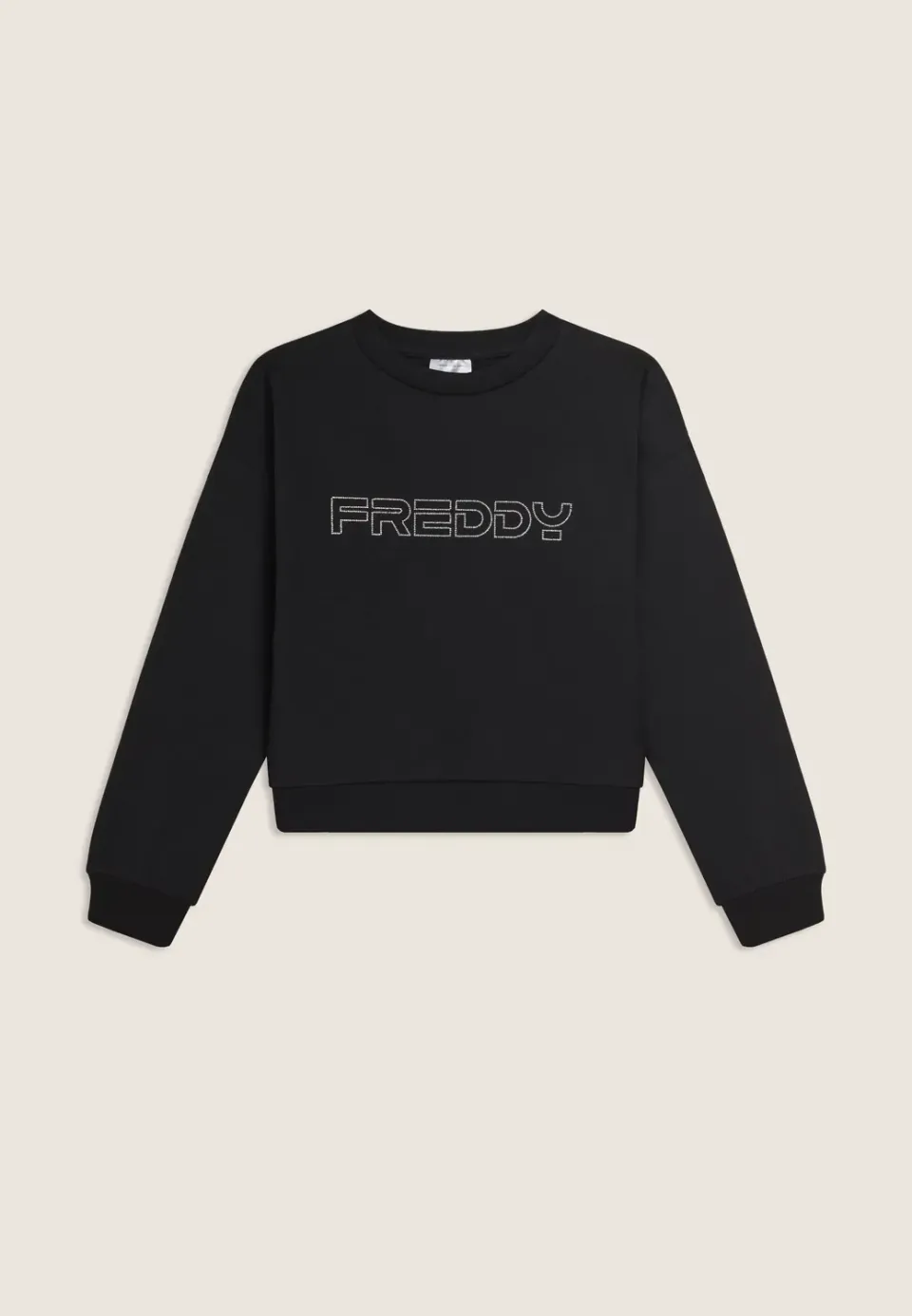 Freddy Junior Sweatshirt Rundhals Nero Strass 4-16 Jahre