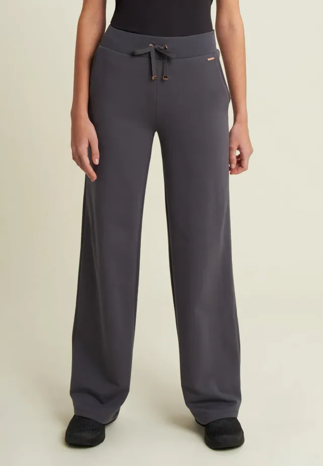 Freddy Wide Leg Hose schwarz Micro-Zopf
