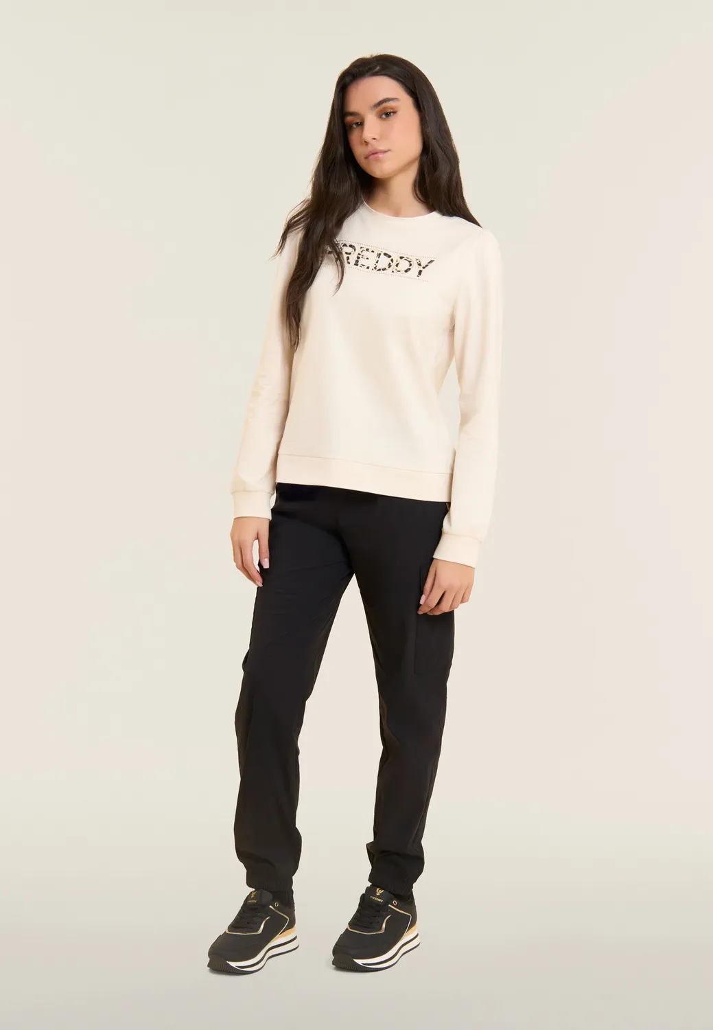Freddy Animalier Sweatshirt Drapiert Schwarz