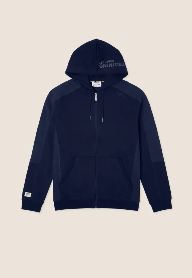 Freddy Hoodie Herren Zip Training Dept Dress Blue