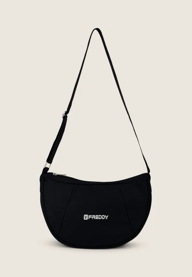 Freddy Schultertasche Canvas Halbmond Aloe Reissverschluss