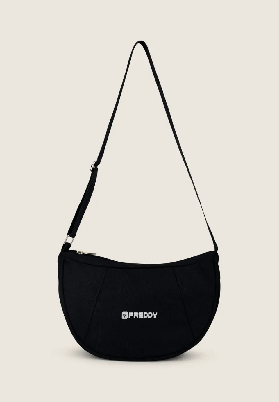 Freddy Schultertasche Canvas Halbmond Aloe Reissverschluss