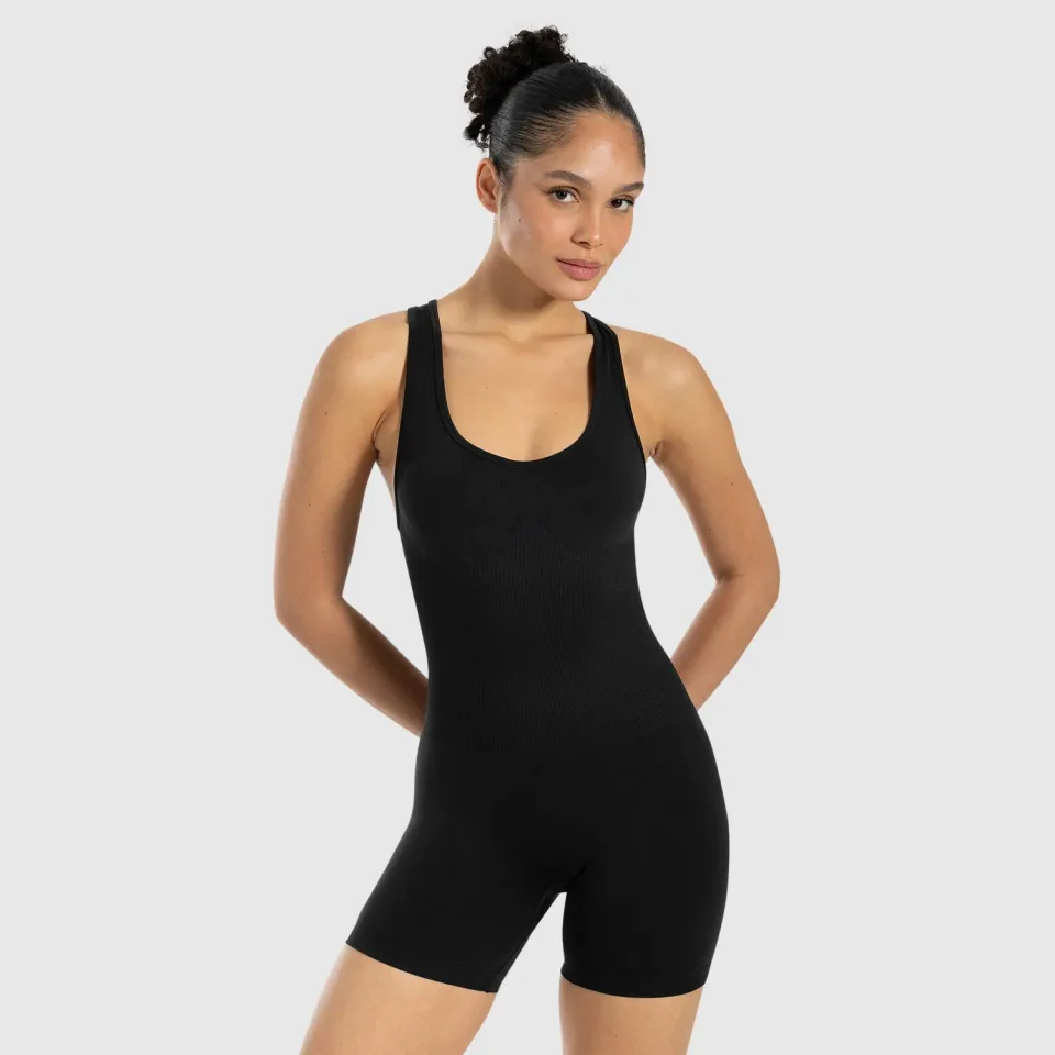 Smilodox Lunara Doralia Jumpsuit Schwarz kurz