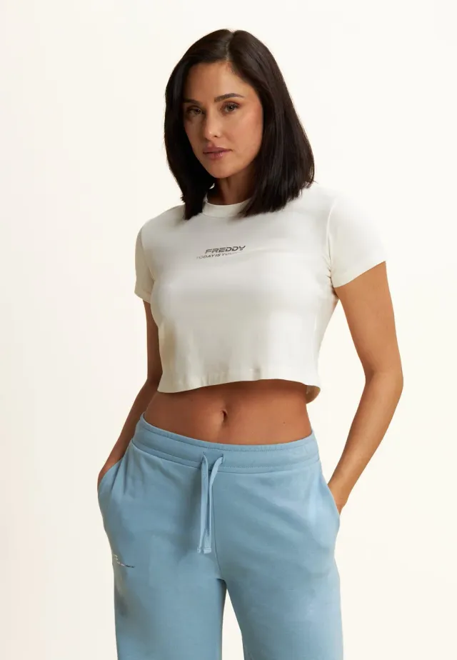 Freddy Cropped T-Shirt anthrazit slim fit